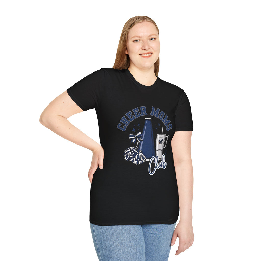 Cheer Moms Club T-Shirt | Pom Pom, Megaphone, Coffee Graphic