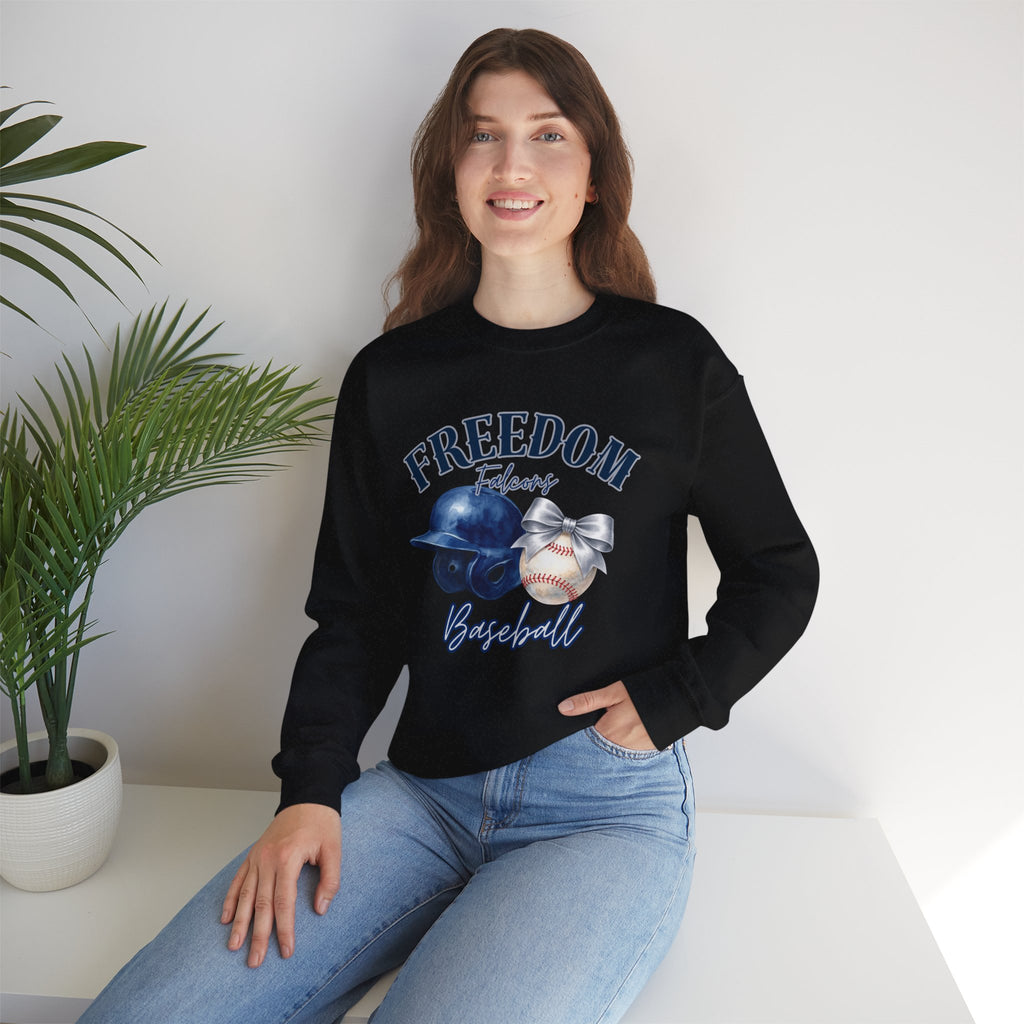Freedom Baseball Crewneck Sweatshirt | Helmet and Baseball Graphic
