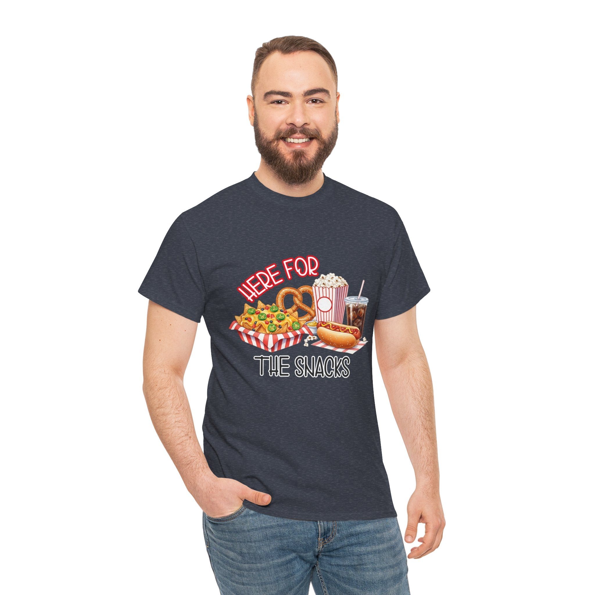 Here For The Snacks T-Shirt |Ballpark Snacks Nachos Popcorn Pretzel Soda