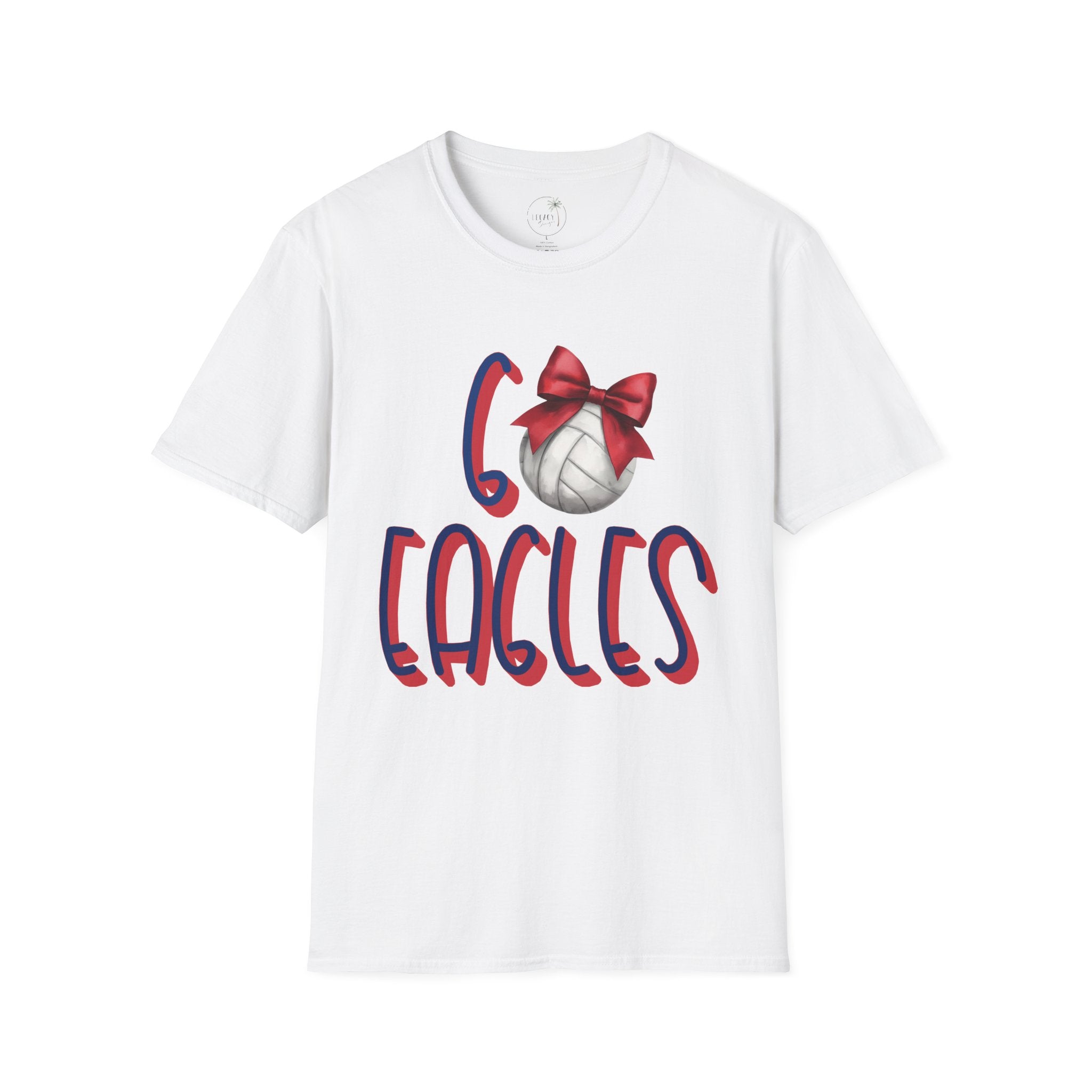 Go Eagles Volleyball with Red Bow T-Shirt | Go Eagles