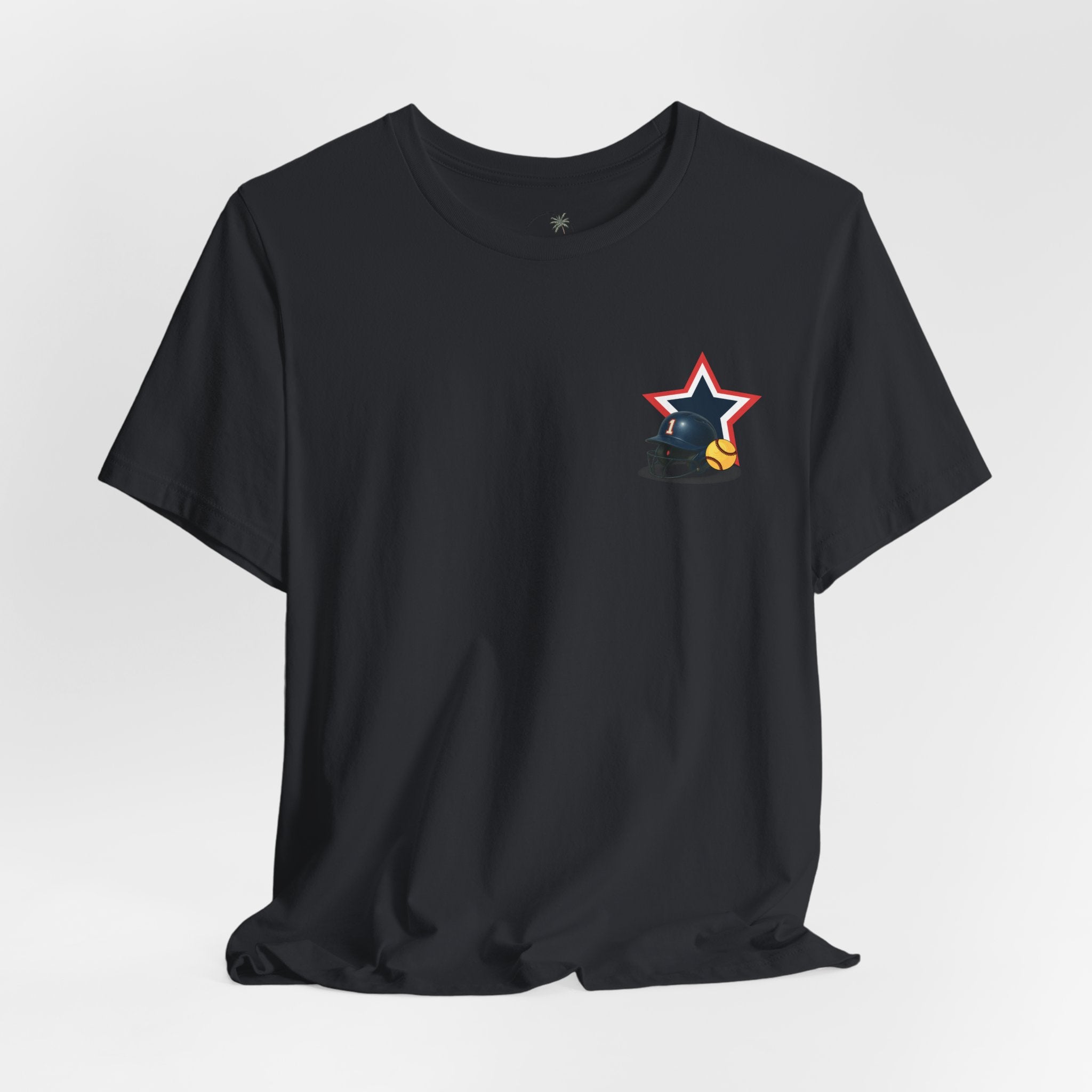 My Favorite Player Calls Me Mom Softball T-Shirt | Proud Softball Mom Tee | Game Day Shirt | Sports Mom Gift with Pocket Design