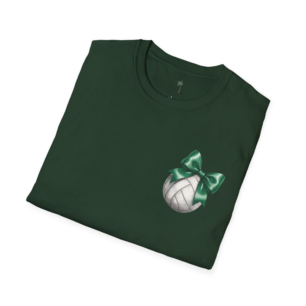 Green Bow Volleyball Falcons T-Shirt | Sports Team Spirit