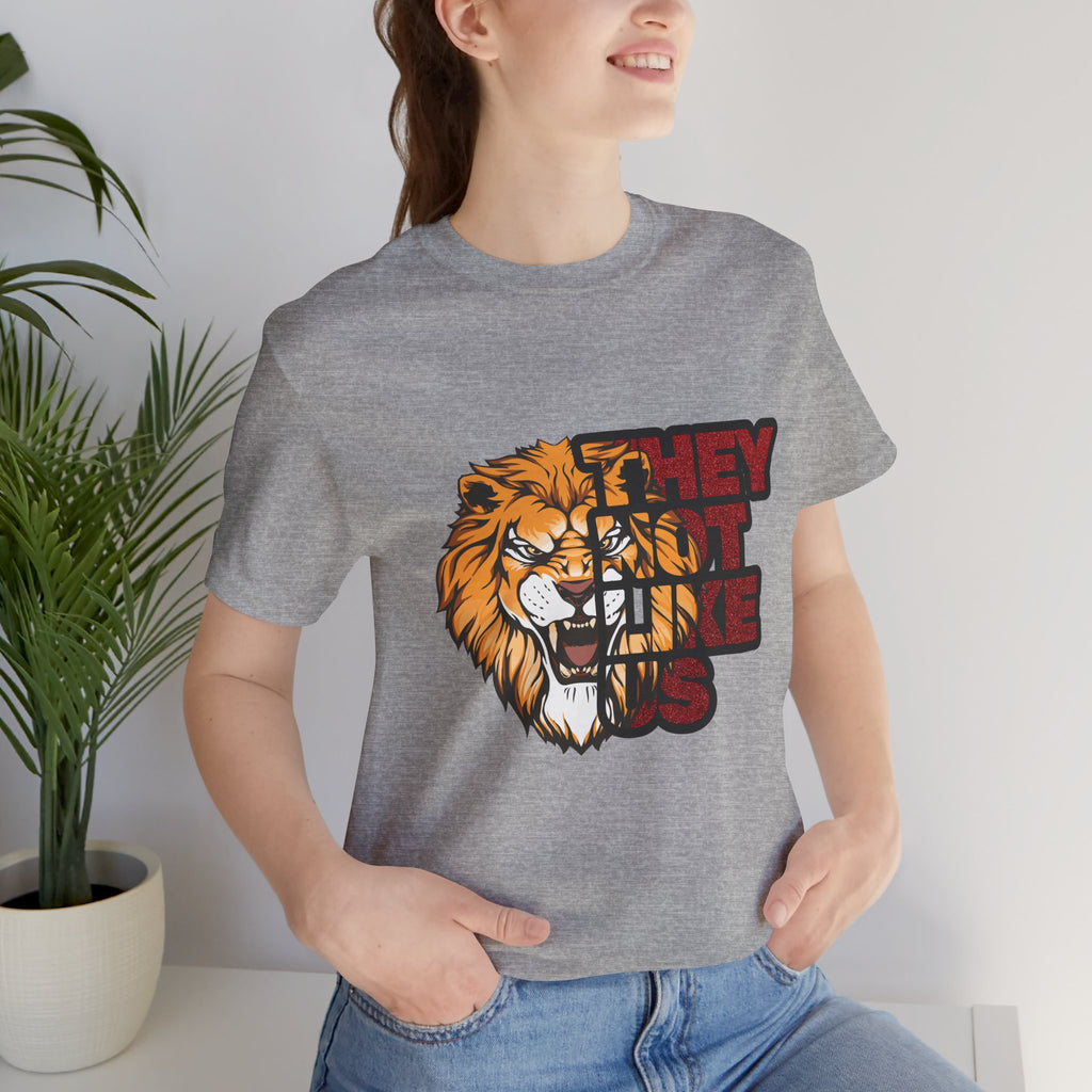 Lion They Not Like Us T-Shirt | Bold Graphic Tee | Sports Fan Pride Shirt | Liberty Lions Tee | Game Day Outfit