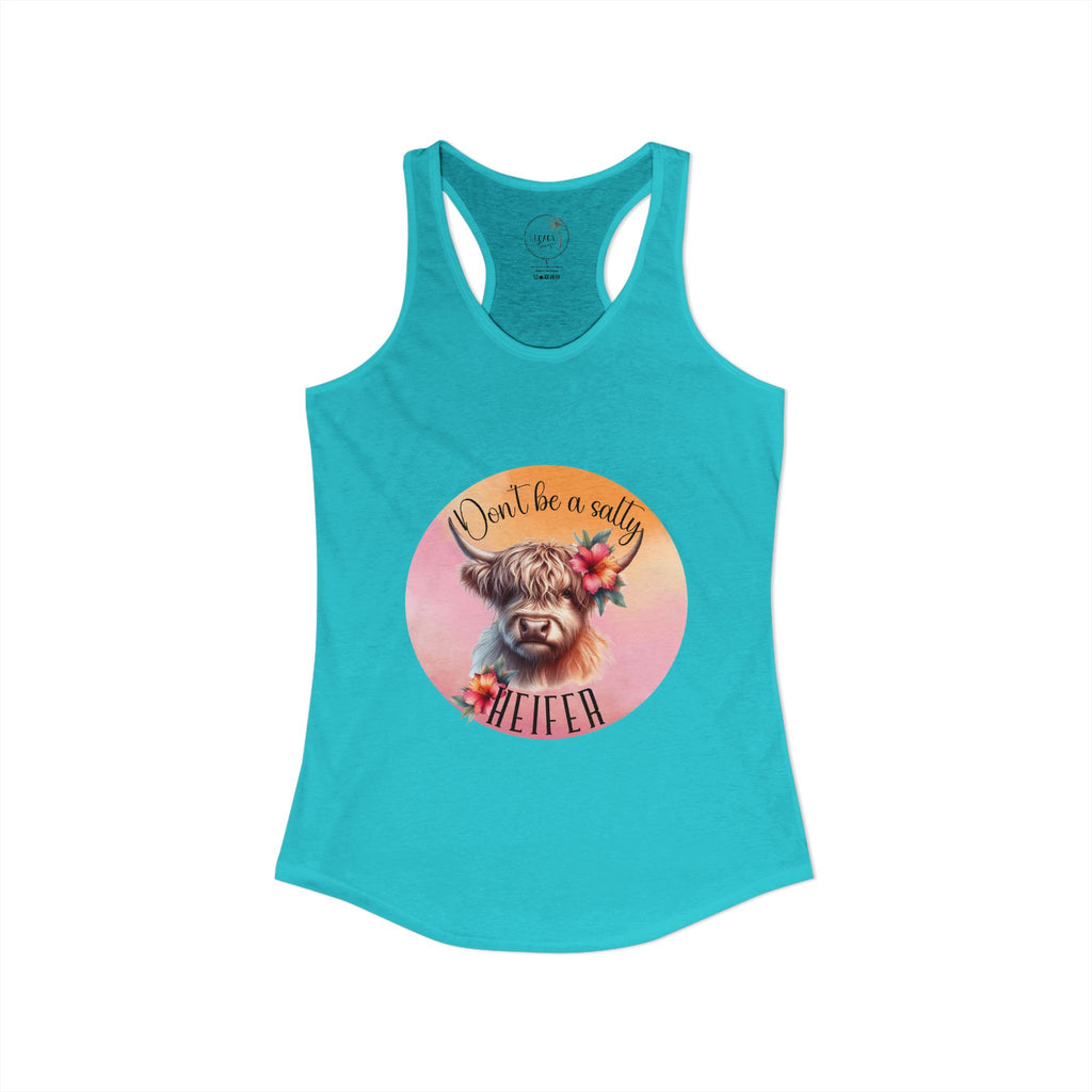 Salty Heifer tank top Women's Ideal Racerback Tank
