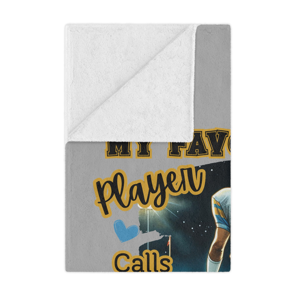 My Favorite Player Calls Me Mom Football Blanket  Sports Mom Gift, Game Day Throw, Custom Football Mom Blanket