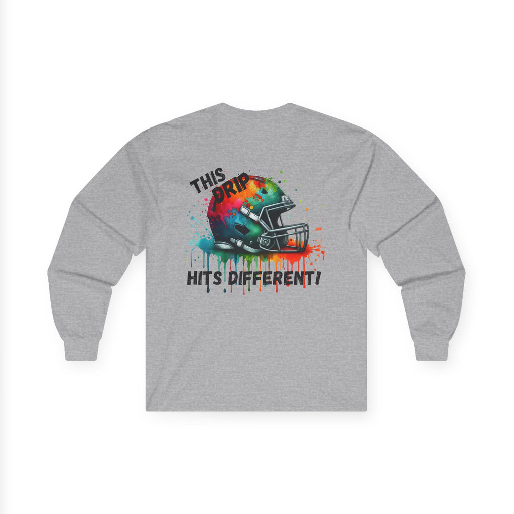 This Hits Different-Unisex Long Sleeve Tee -t, Sports Apparel, Football Shirt, Gamers Gift, Casual Wear, Unique Tee