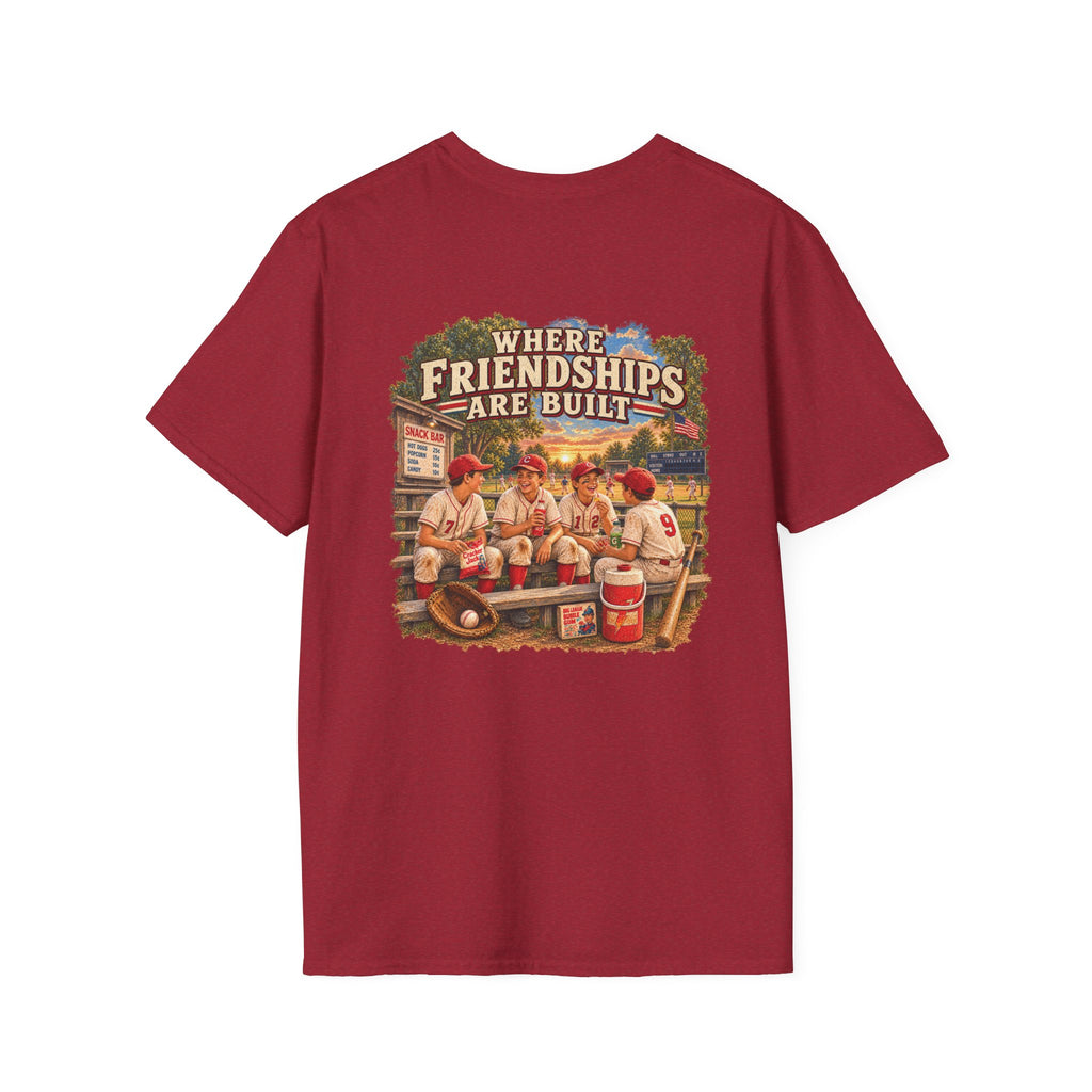 Vintage Baseball Nostalgia Shirt, Where Friendships Are Built Tee, Classic Baseball Fan Shirt, Game Day Graphic Tee, Sports Lover Gift