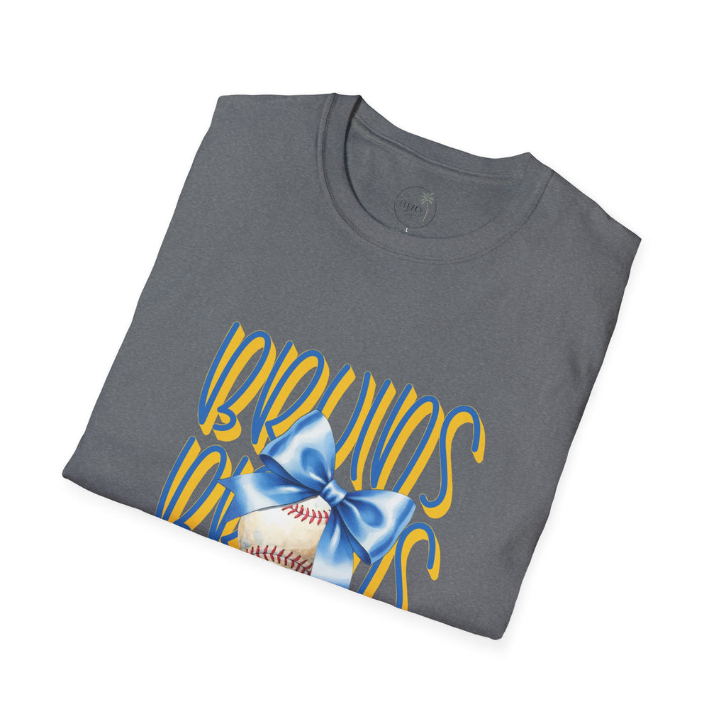 Bruins Baseball with Blue Bow T-Shirt | Sports Team Fan Tee