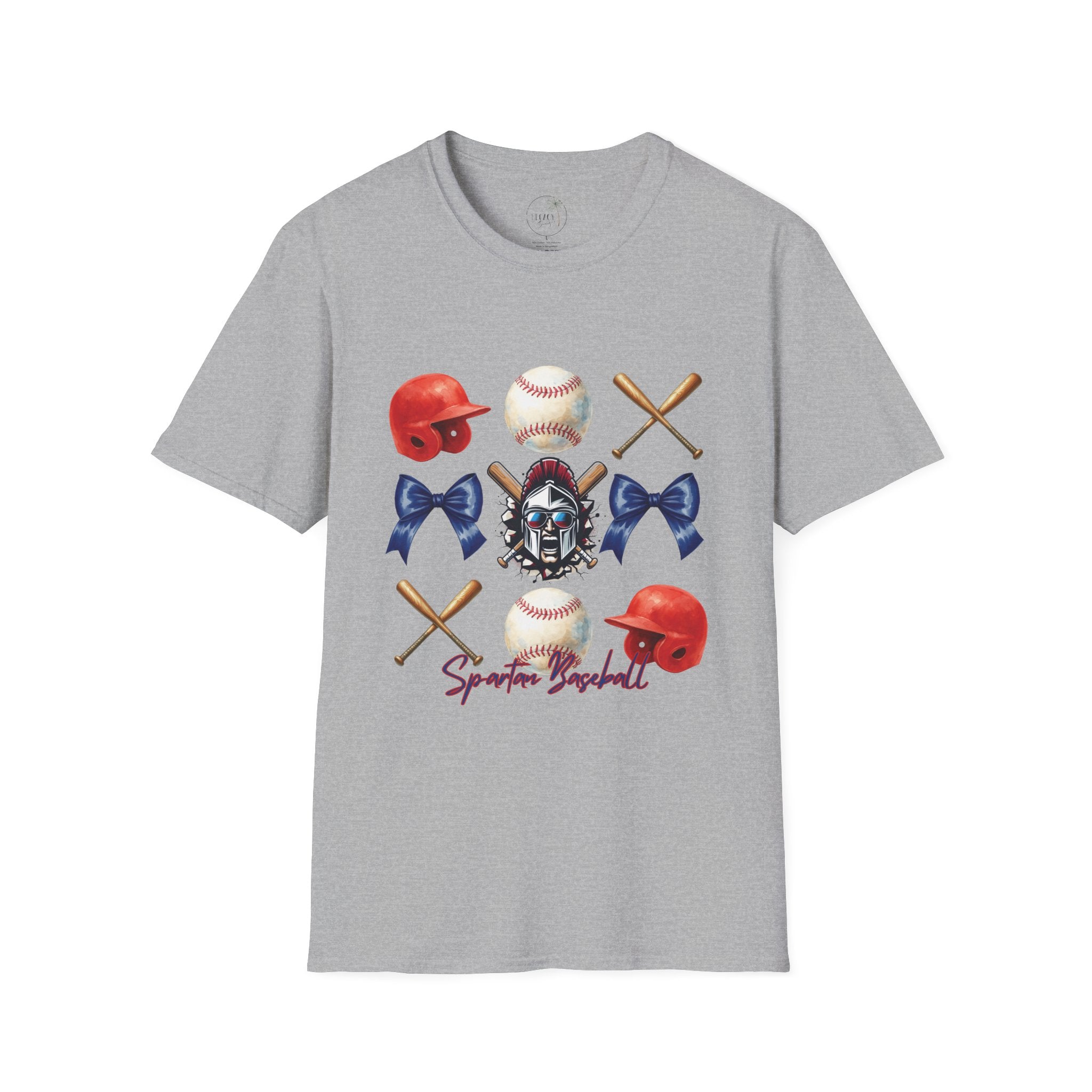 Spartan Baseball Helmet and Gear T-Shirt | Baseball bats, balls, catcher mask, bows