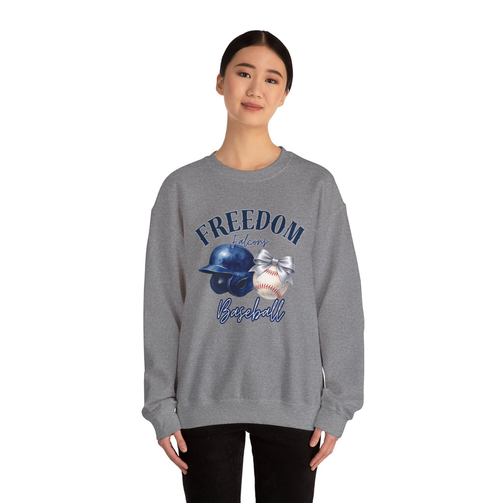 Freedom Baseball Crewneck Sweatshirt | Helmet and Baseball Graphic