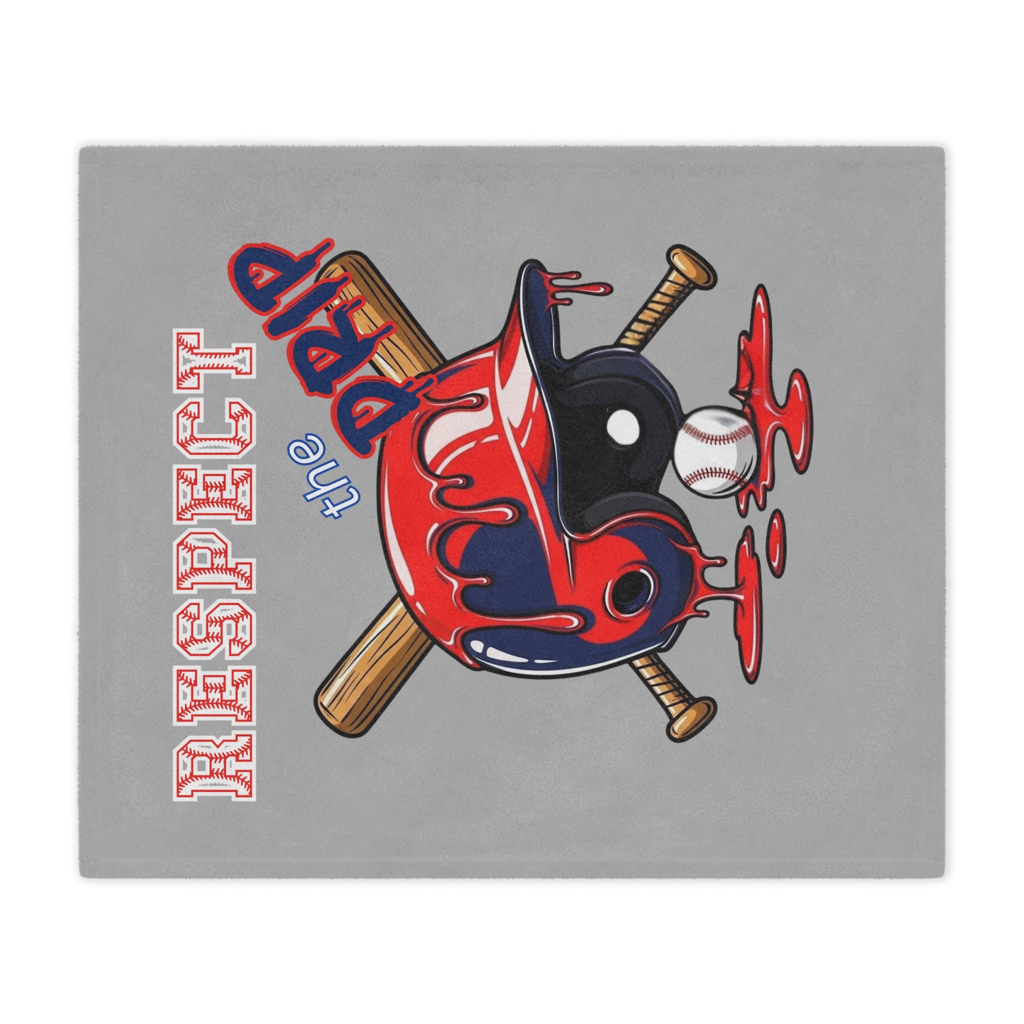 Baseball Batting Helmet with Dripping Paint and Bats Design Blanket- Sports Fan Gift, Cozy Home Decor, Soft Throw Blanket, Unique Baseball