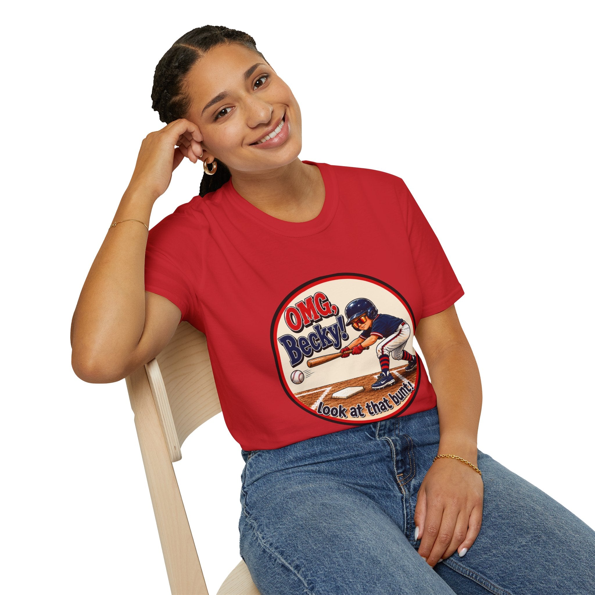 OMG Becky 'Look at That Bunt' Baseball T-Shirt — Retro Batter Graphic Tee