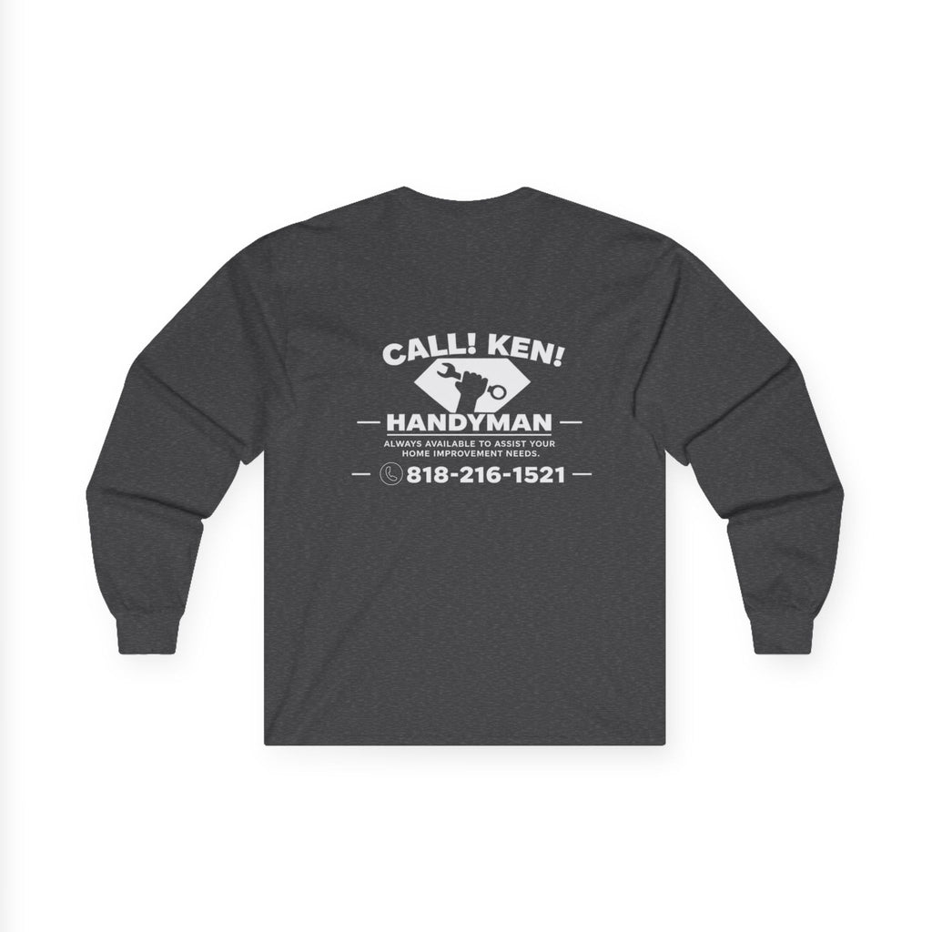 Call Ken Hammerman logo Long Sleeve Tee | vintage workwear, small print back design