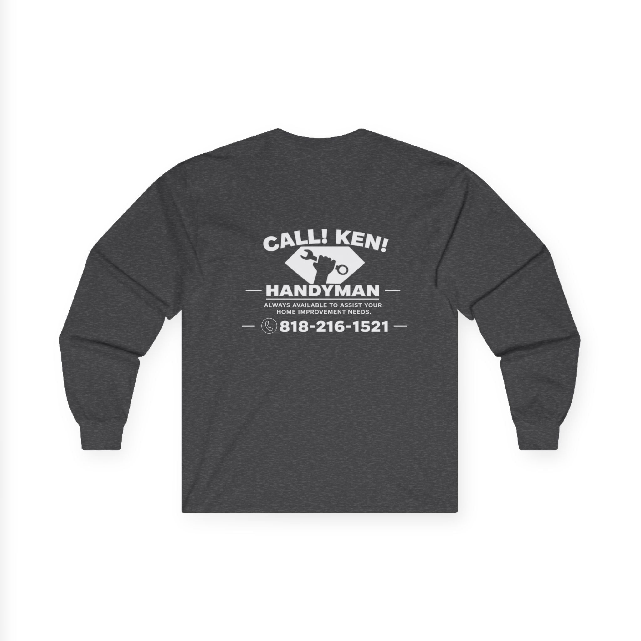 Call Ken Hammerman logo Long Sleeve Tee | vintage workwear, small print back design