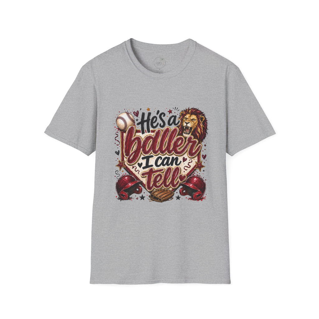 He's a Baller Lion baseball T-Shirt | Sports graphic tee
