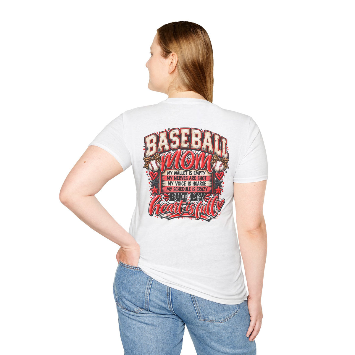 Baseball Mom T-Shirt | Heartfelt Script, Vintage Baseball Graphic