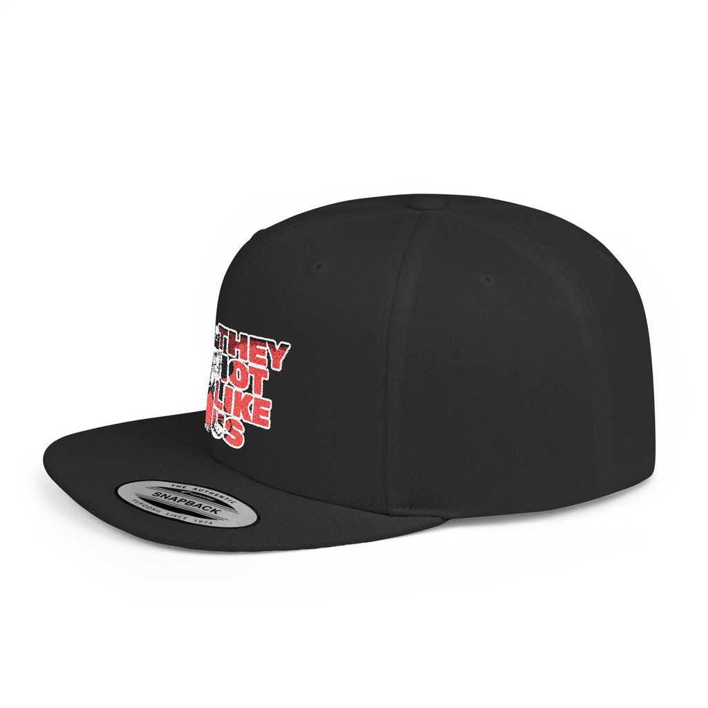 Rebel-They Not Like Us Flat Bill Snapback Hat, Team Spirit Cap, Gift for sports Mom/Dad, Game Day Accessory,