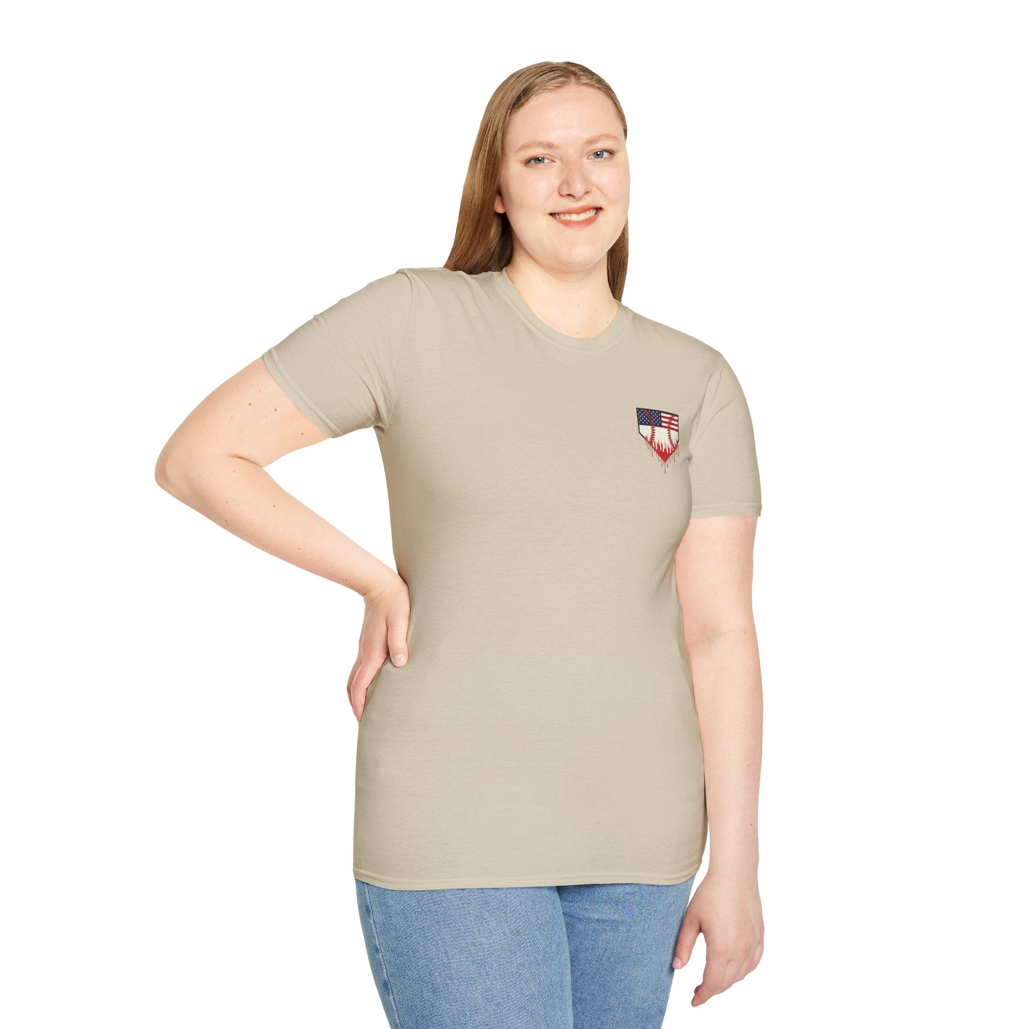 Rebels American Flag Baseball T-Shirt |American Flag Home Plate Drip Design