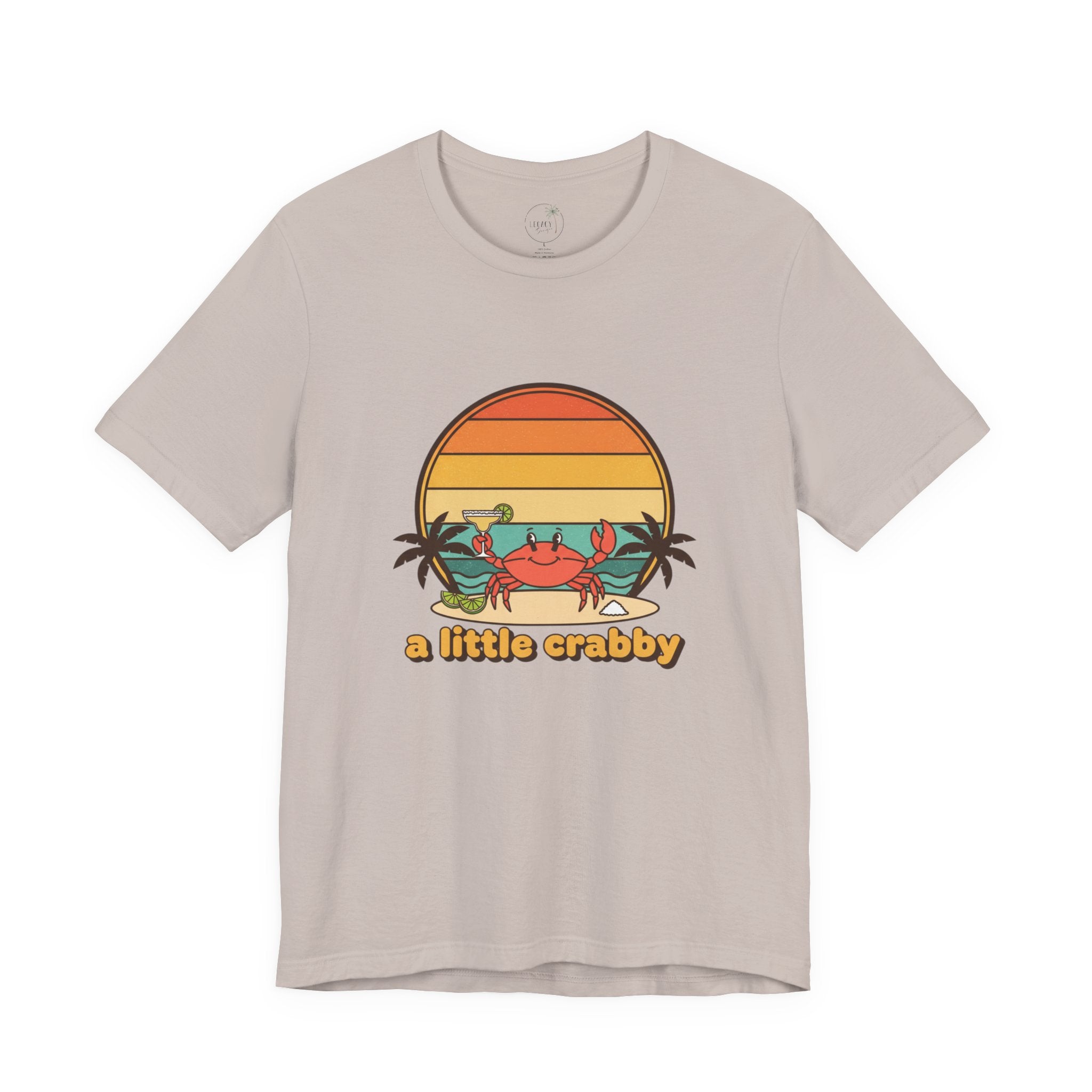 A Little Crabby Crab Sunset T-Shirt | Beach Palm Illustration