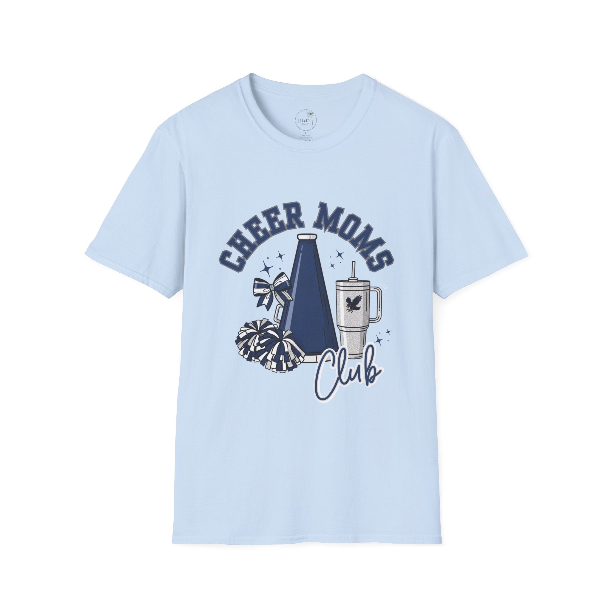 Cheer Moms Club T-Shirt | Pom Pom, Megaphone, Coffee Graphic