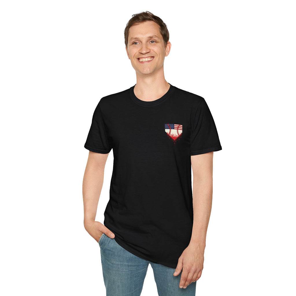 Rebels American Flag Baseball T-Shirt |American Flag Home Plate Drip Design