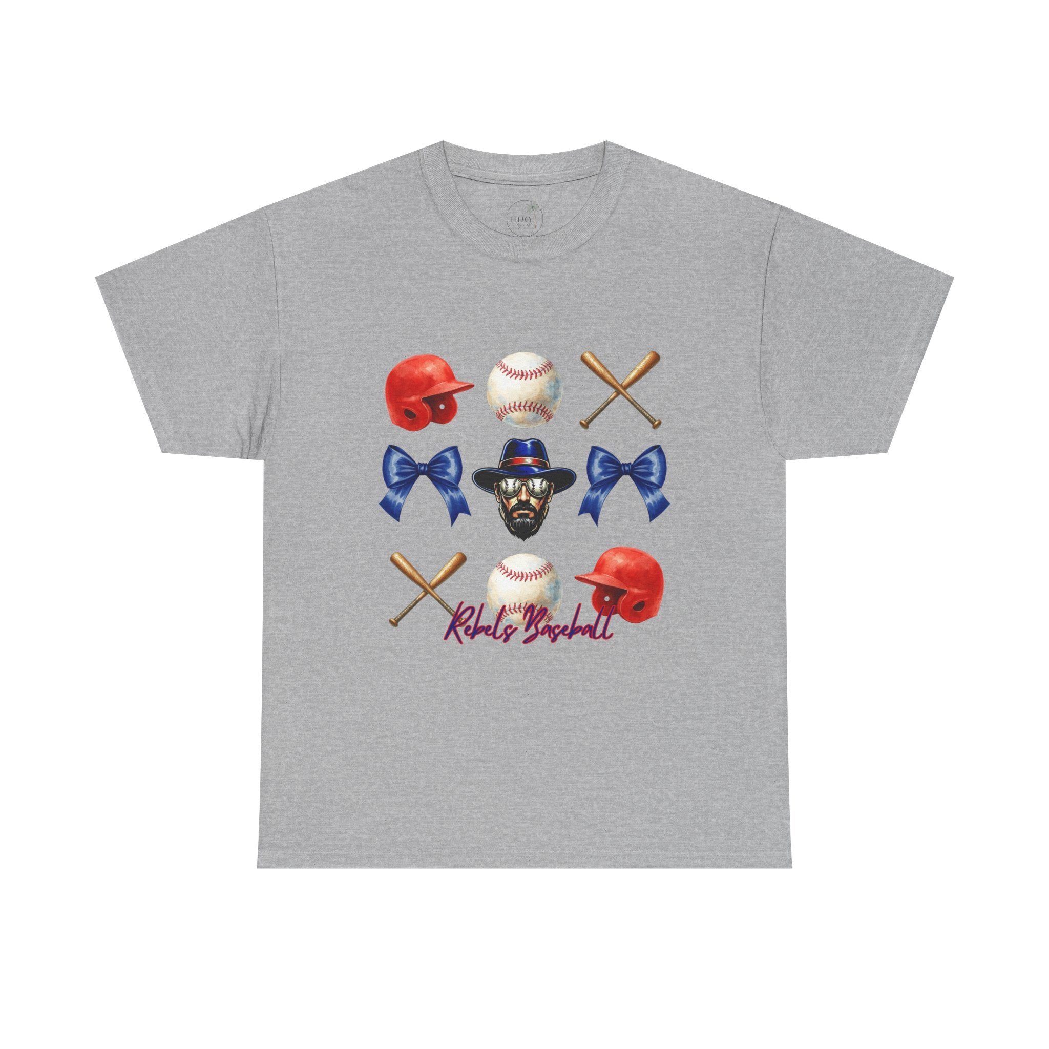 Rebels Baseball Helmet & Bats T-Shirt | Baseball Icons, Bow, Player Portrait