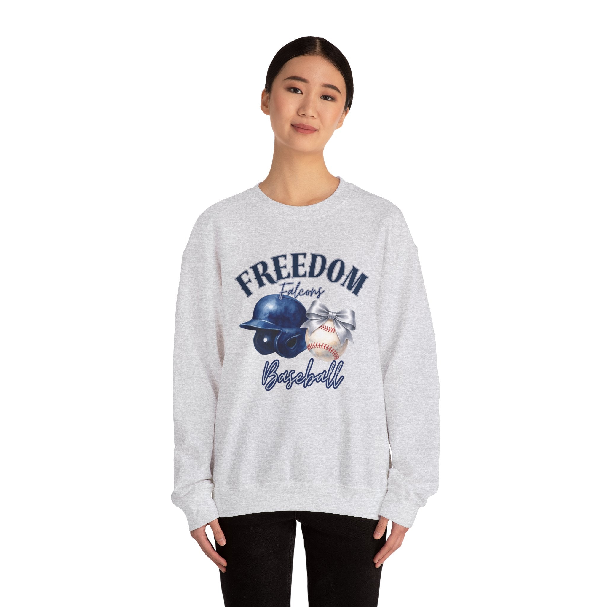 Freedom Baseball Crewneck Sweatshirt | Helmet and Baseball Graphic