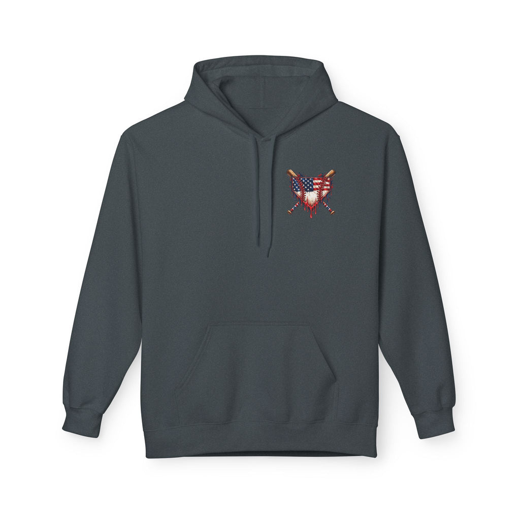 American Flag Baseball Home Plate Rebels Hoodie | Dripping USA Baseball Design