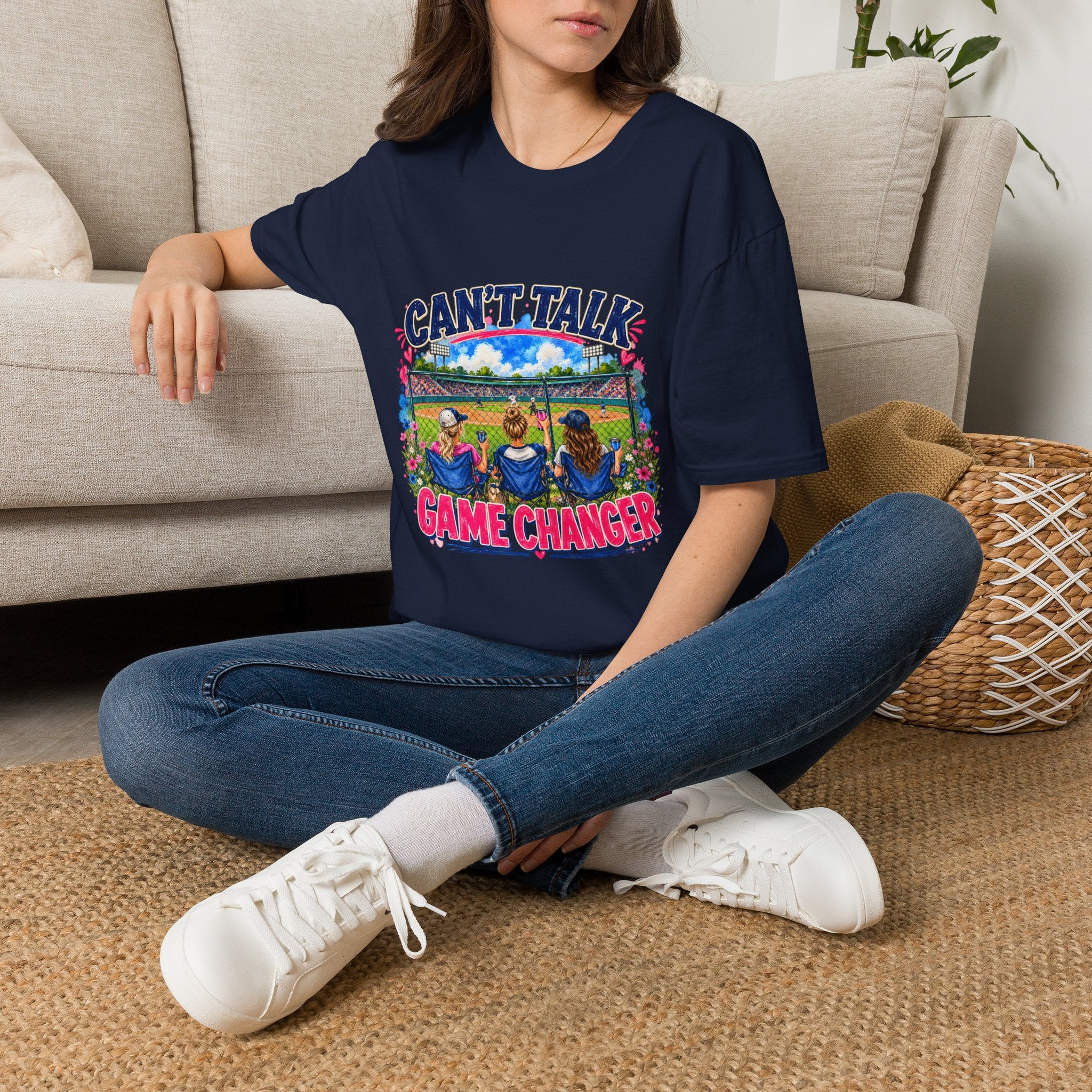 Can't Talk Game Changer T-Shirt | Baseball Field Dugout Design