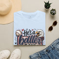 EAGLES-"He's a Ball-er I Can Tell" Patriotic Eagle Design Baseball Mom T‑Shirt —