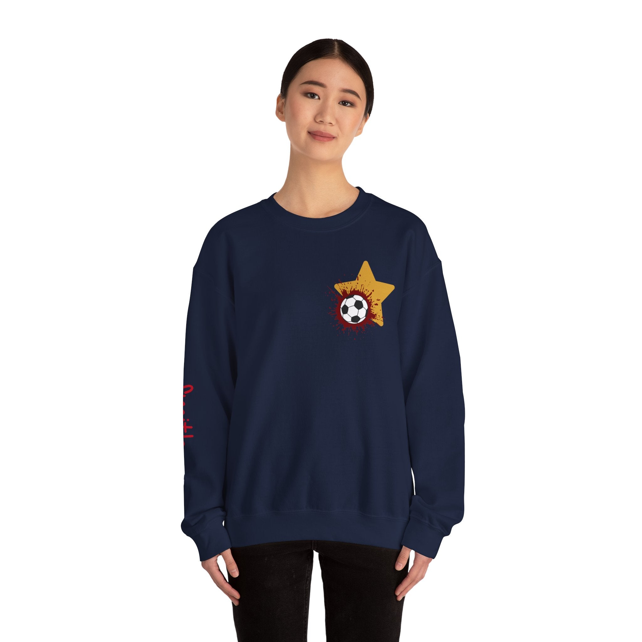 Liberty Soccer Player Crewneck Sweatshirt | My Favorite Player Back Print