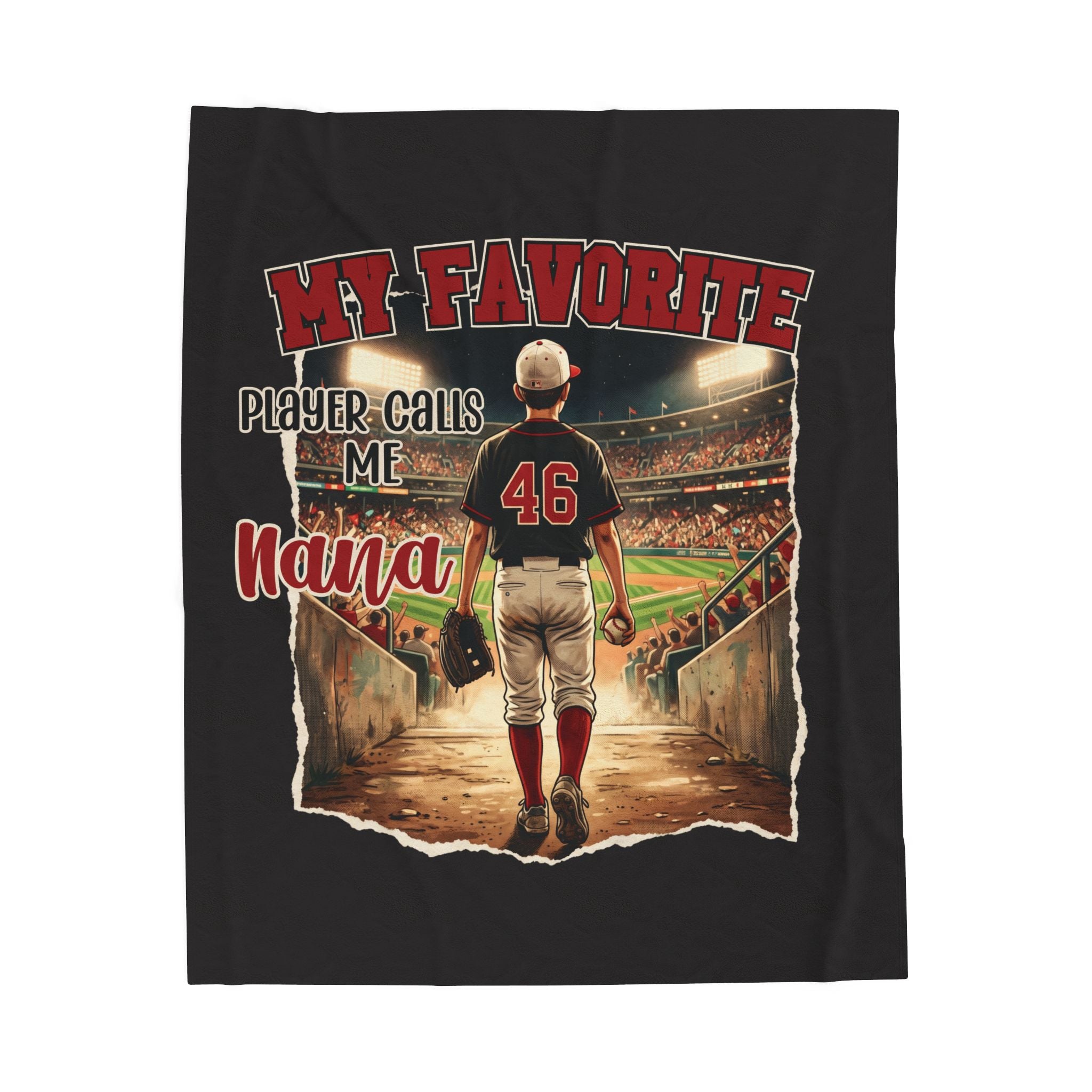 My Favorite Player Calls Me Nana Velveteen Blanket | Baseball Stadium Design