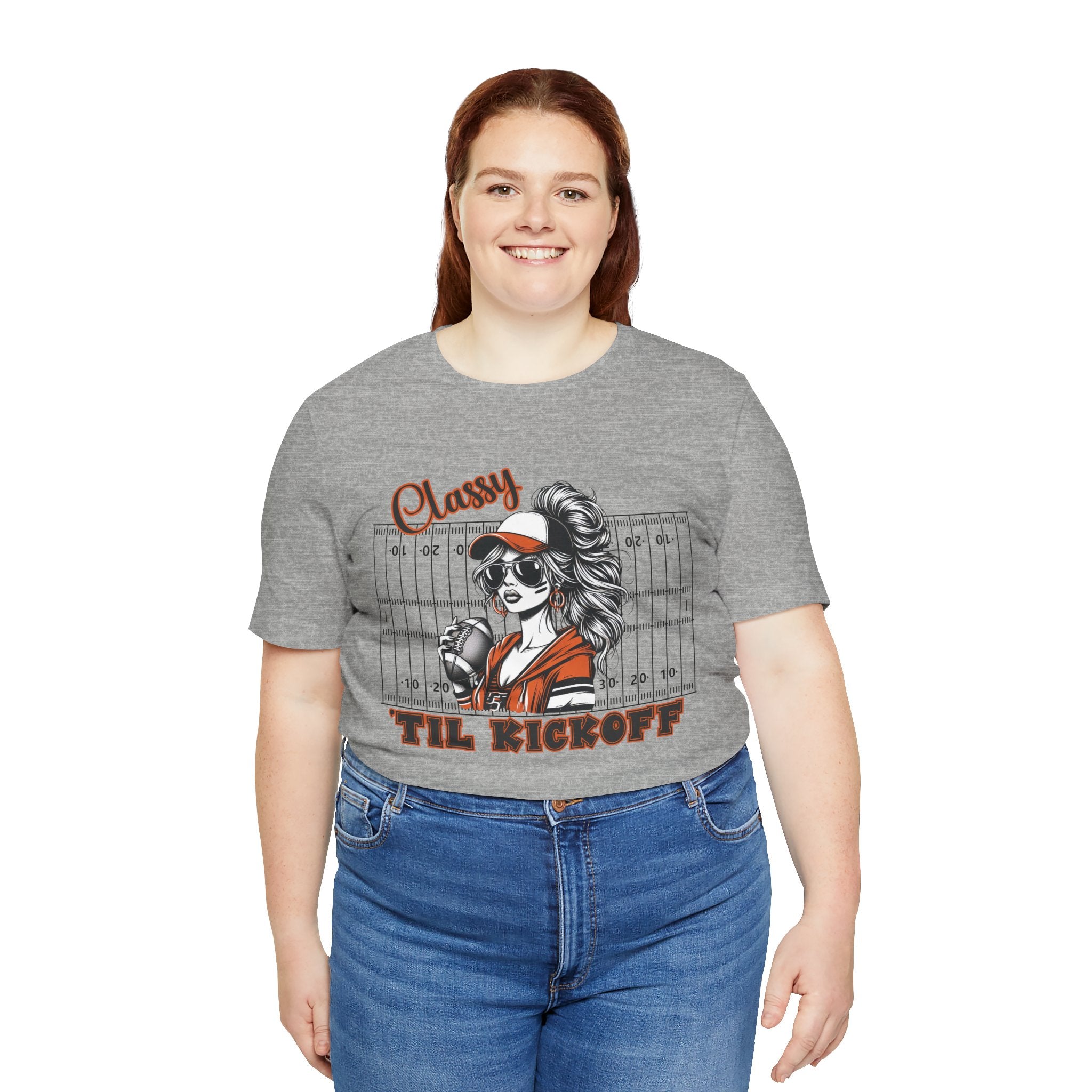 Classy Til Kickoff Football T-Shirt | Womens Game Day Tee | Cute Football Mom Shirt | Tailgate Outfit Fall Sports Fan Gift