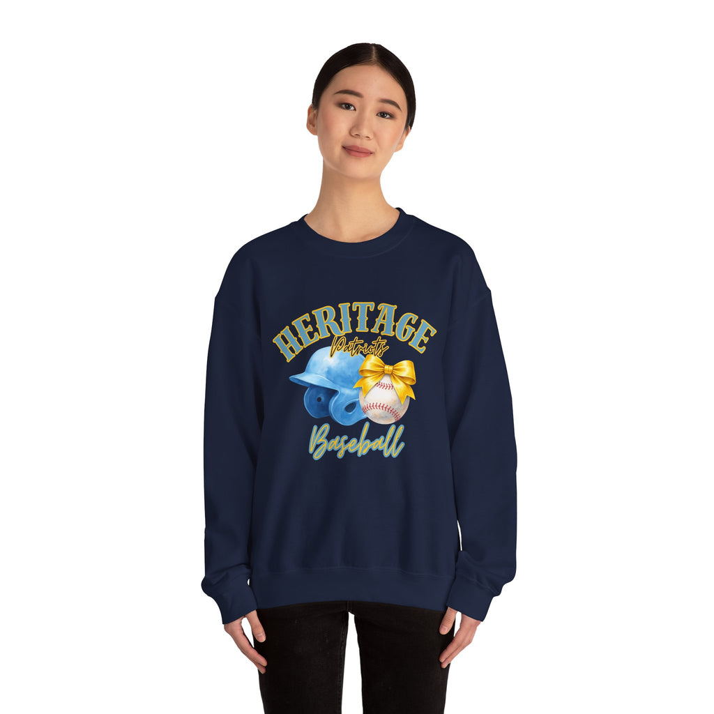 Heritage Patriots Baseball Crewneck Sweatshirt | Helmet, Ball, Bow