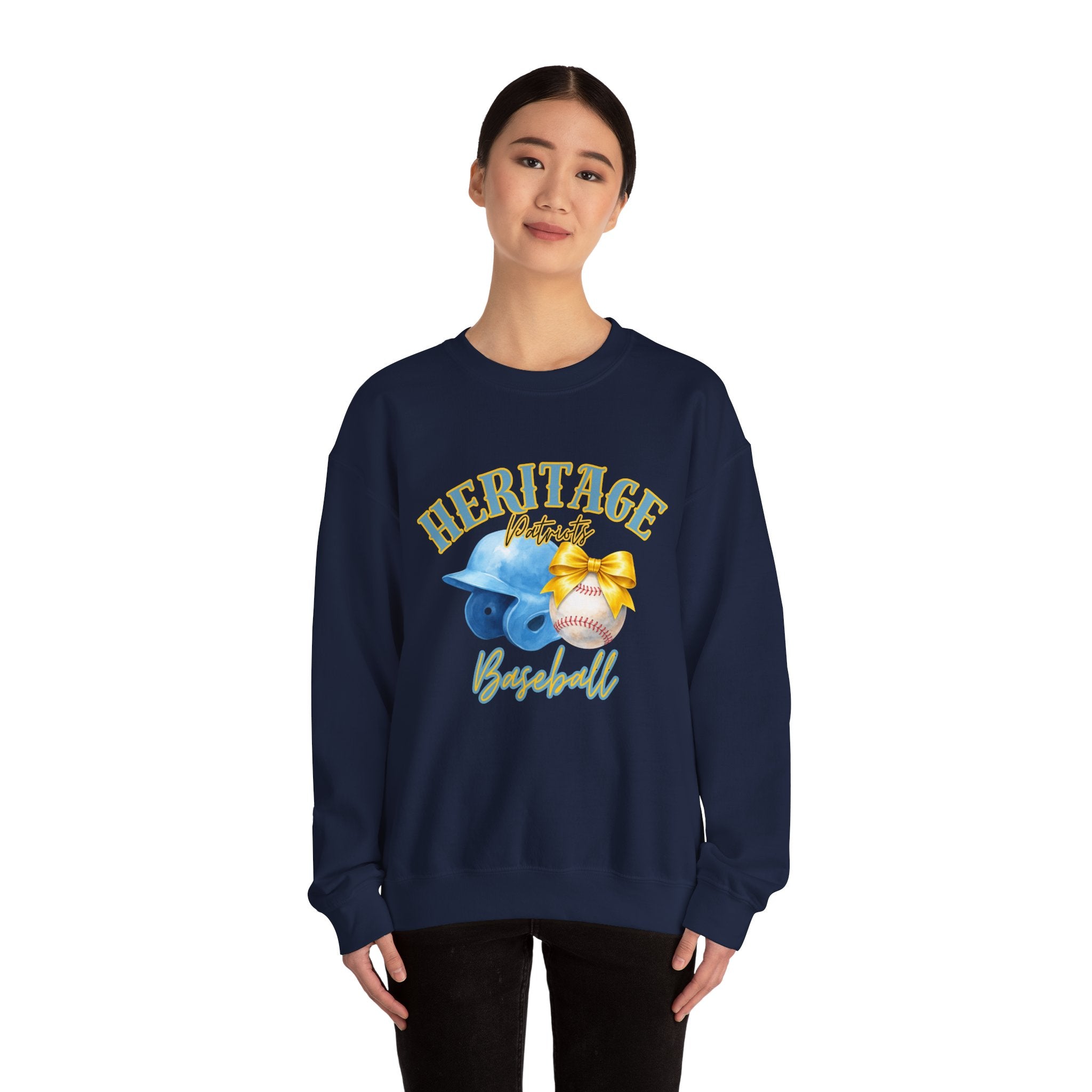 Heritage Patriots Baseball Crewneck Sweatshirt | Helmet, Ball, Bow