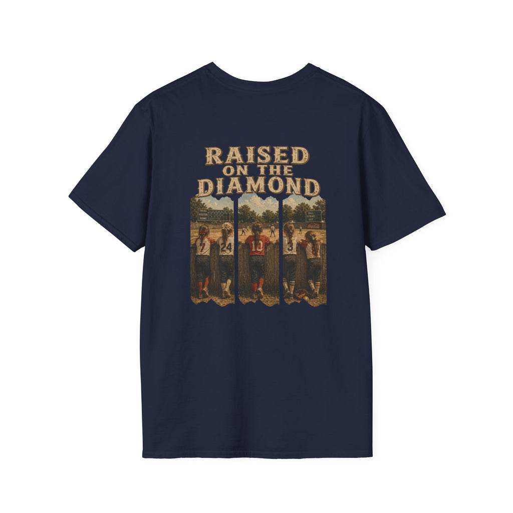 Raised on the Diamond T-Shirt | Baseball Vintage Photo Tee Retro Baseball tee