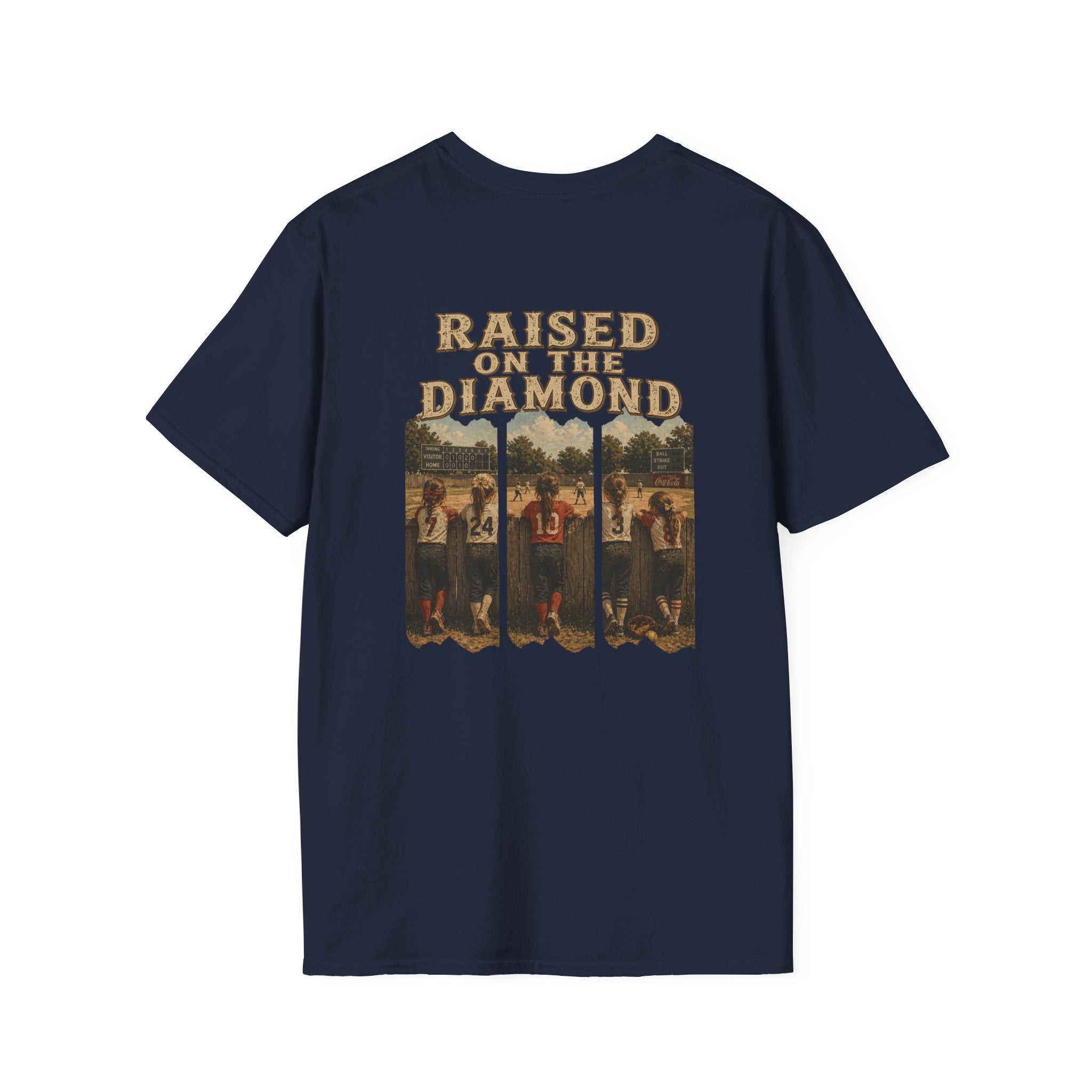 Raised on the Diamond T-Shirt | Baseball Vintage Photo Tee Retro Baseball tee