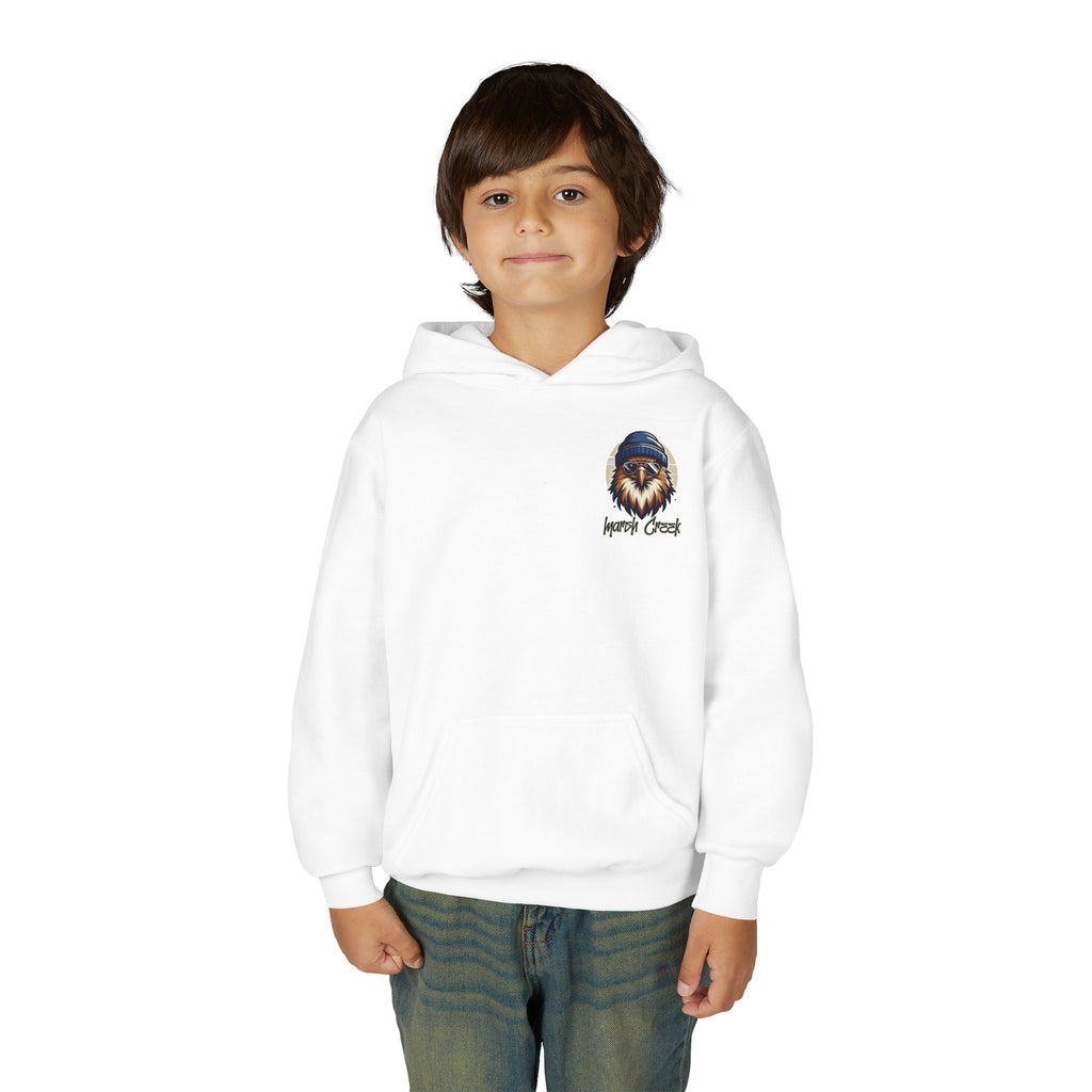 Hawks Nest Eagle Beanie Illustration Hoodie | Youth Hooded Sweatshirt