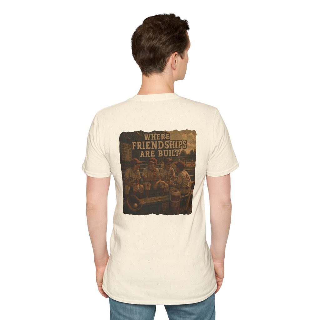 Vintage Baseball Nostalgia Shirt, Where Friendships Are Built Tee, Classic Baseball Fan Shirt, Game Day Graphic Tee, Sports Lover Gift