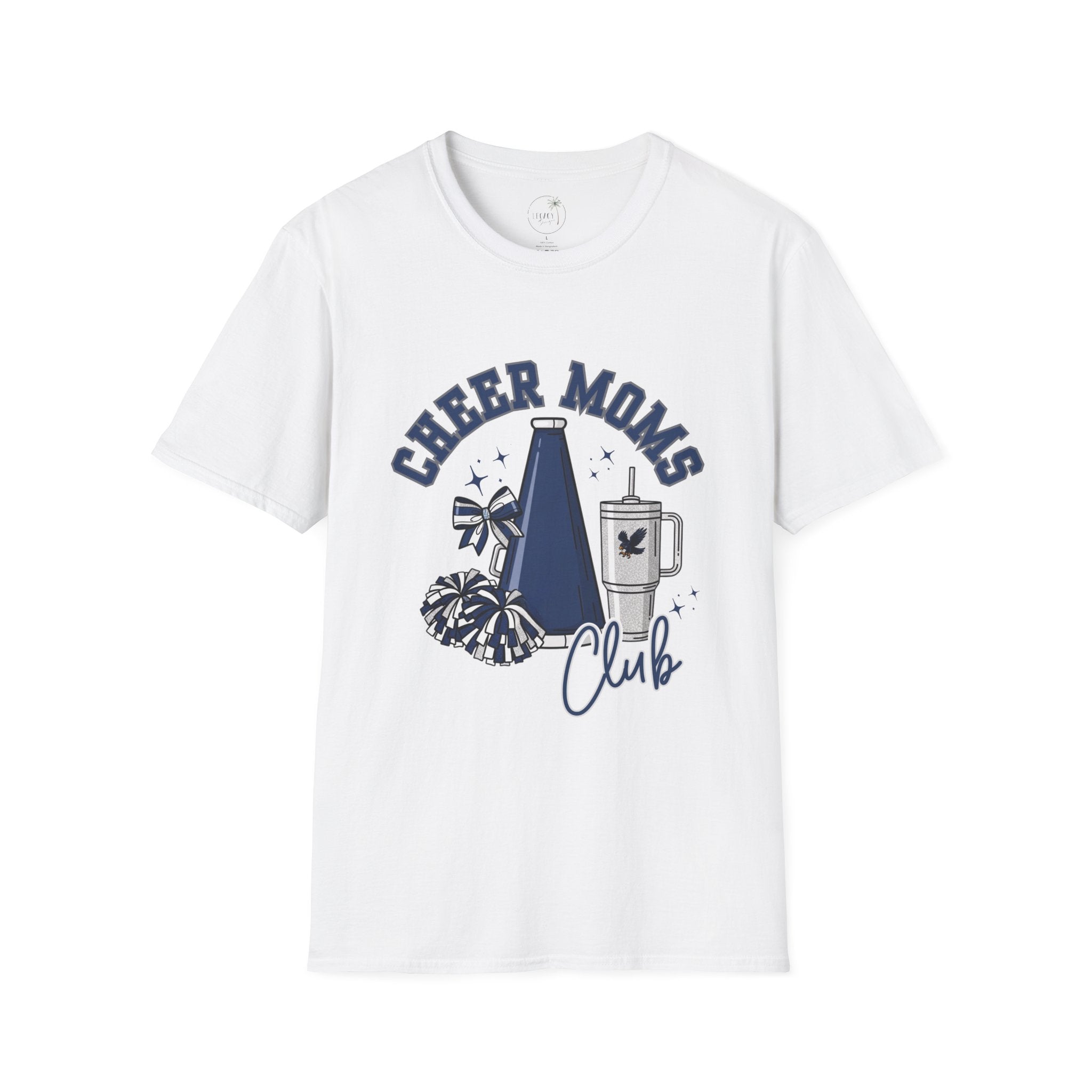 Cheer Moms Club T-Shirt | Pom Pom, Megaphone, Coffee Graphic