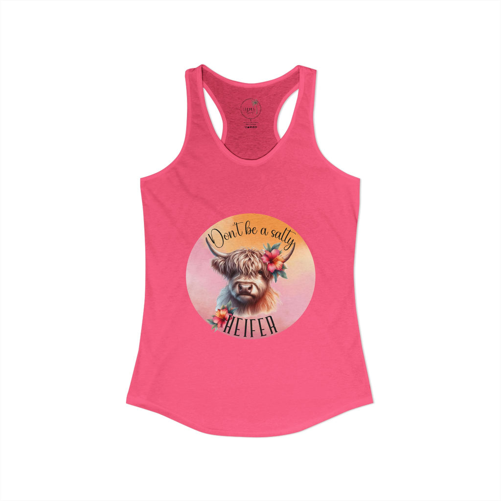 Salty Heifer tank top Women's Ideal Racerback Tank