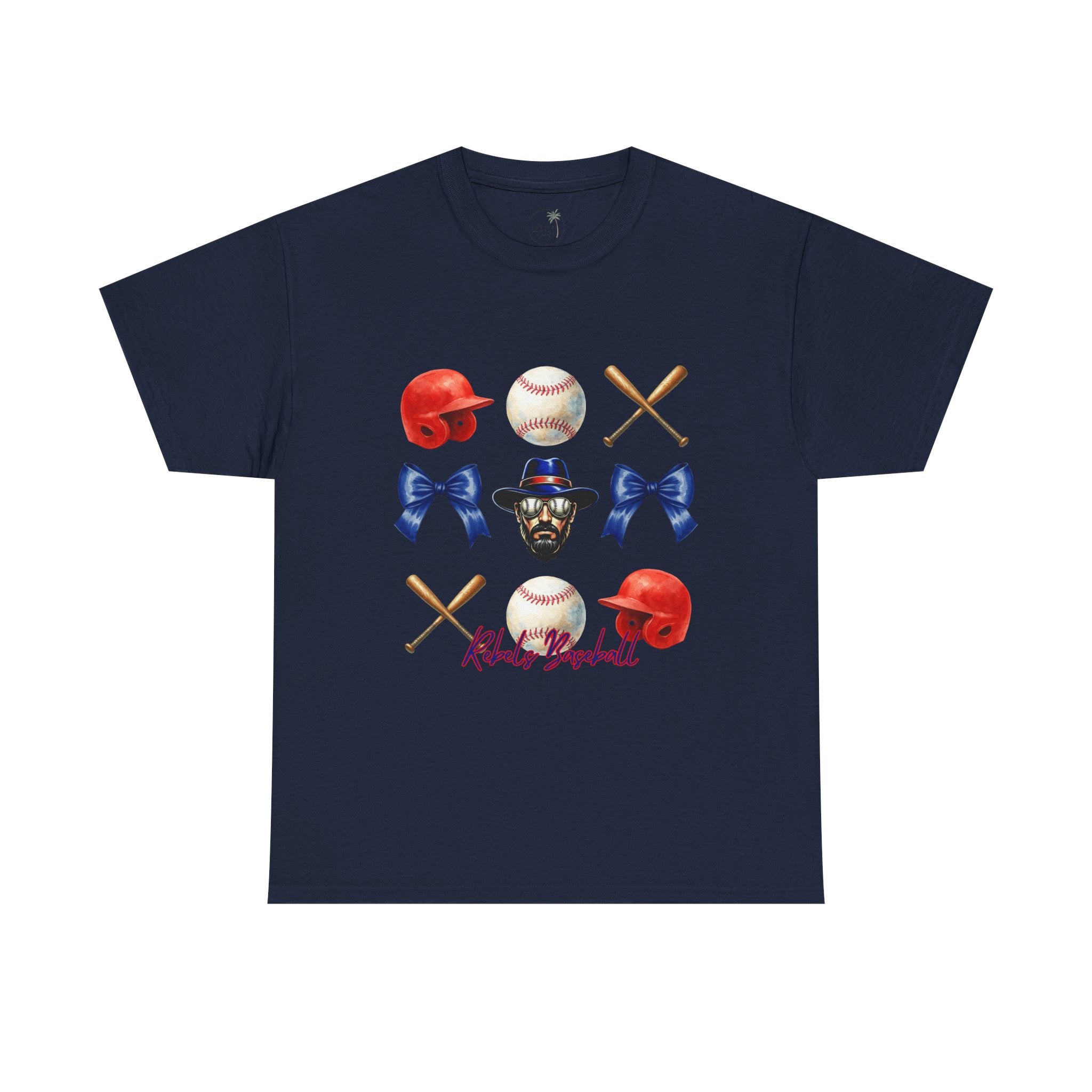 Rebels Baseball Helmet & Bats T-Shirt | Baseball Icons, Bow, Player Portrait