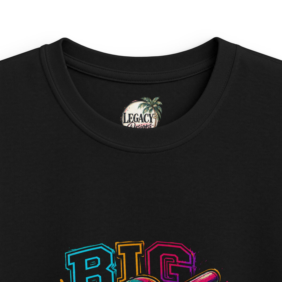 Big Bat Energy Kids Tee | Neon Baseball Bat Graphic, Youth Sport Shirt