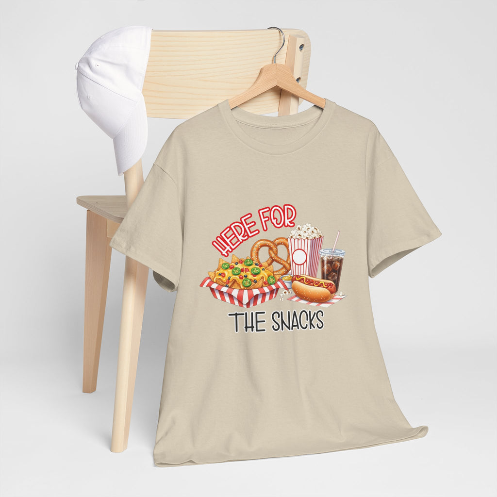 Here For The Snacks T-Shirt |Ballpark Snacks Nachos Popcorn Pretzel Soda