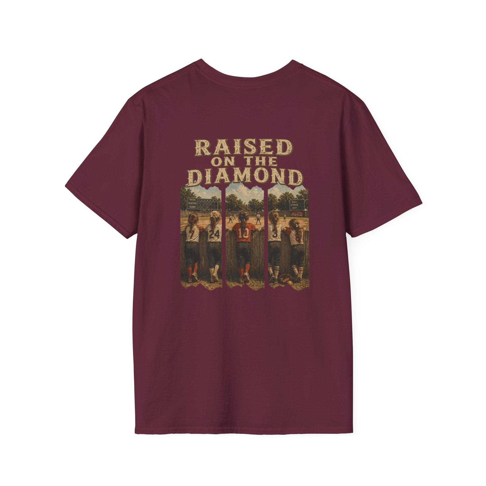 Raised on the Diamond T-Shirt | Baseball Vintage Photo Tee Retro Baseball tee