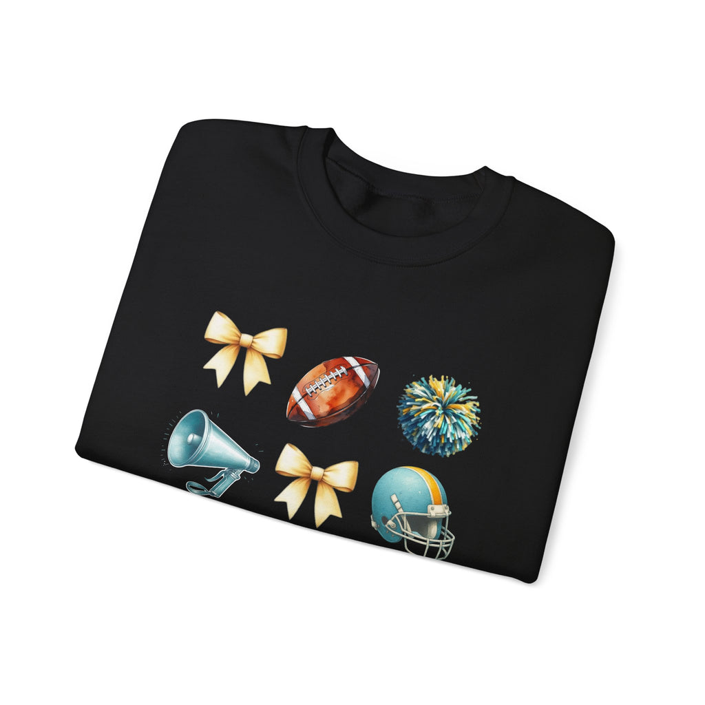 Football Cheer Icons Sweatshirt | Helmet, Pom-Poms, Megaphone