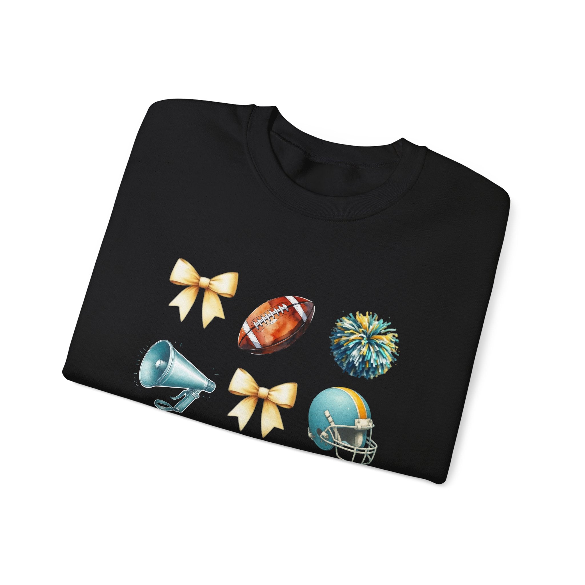 Football Cheer Icons Sweatshirt | Helmet, Pom-Poms, Megaphone
