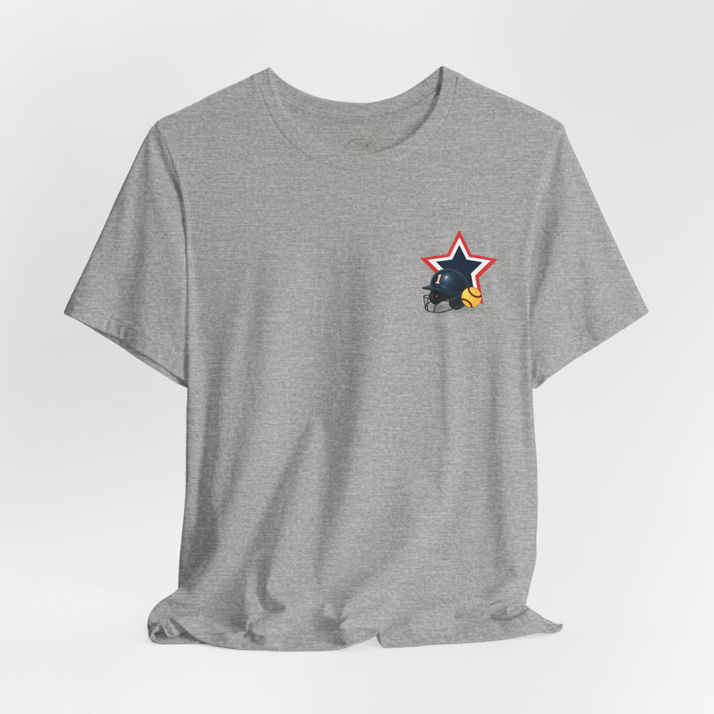 My Favorite Player Calls Me Mom Softball T-Shirt | Proud Softball Mom Tee | Game Day Shirt | Sports Mom Gift with Pocket Design