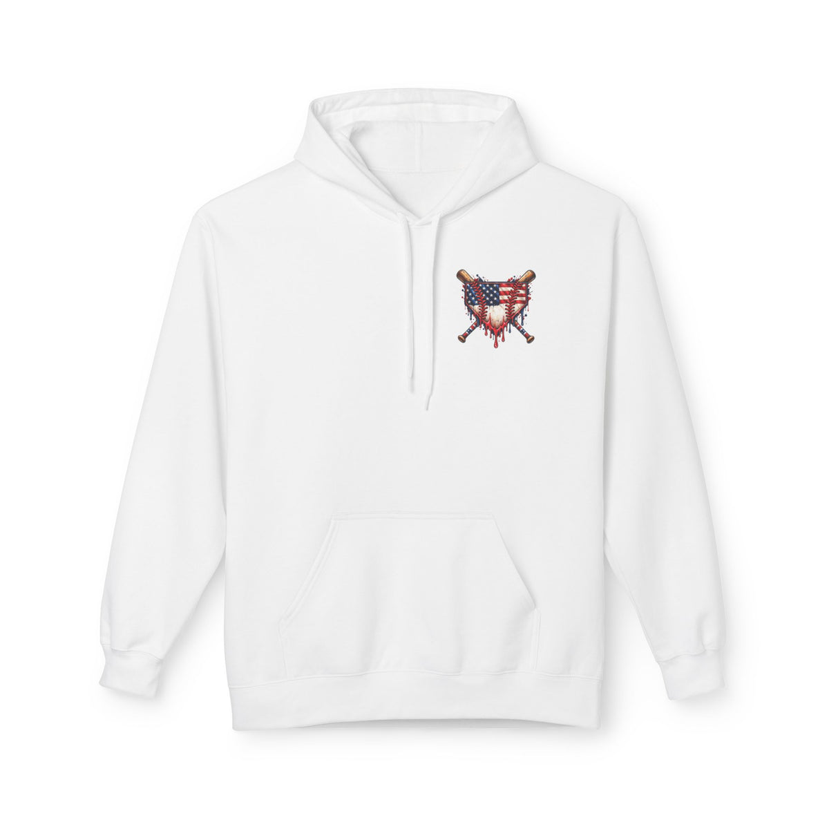 American Flag Baseball Home Plate Rebels Hoodie | Dripping USA Baseball Design