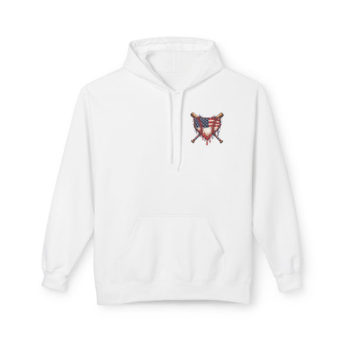 American Flag Baseball Home Plate Rebels Hoodie | Dripping USA Baseball Design
